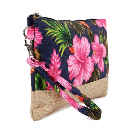 1 LEFT! Habiscus floral wristlet bag - Picture 5 of 6
